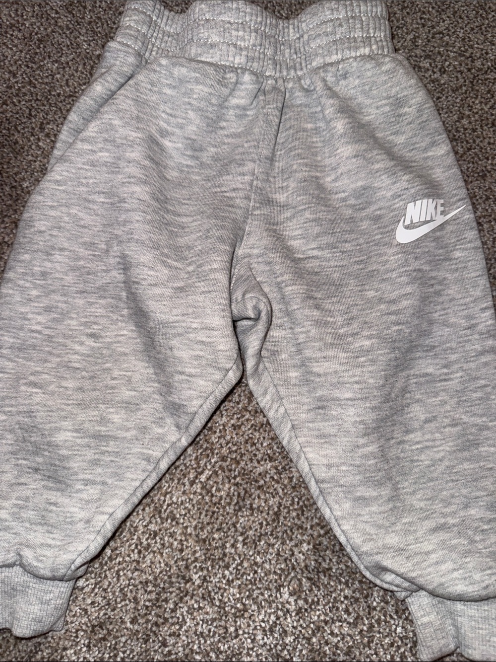 Nike Light Gray Kids Sweatpants with White Logo